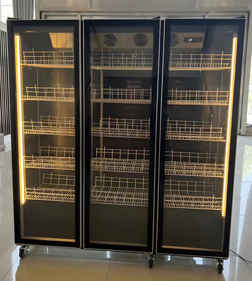空気冷蔵 ガラスドア 垂直 飲料 ビール ワイン 冷蔵庫 キャビネット チラー