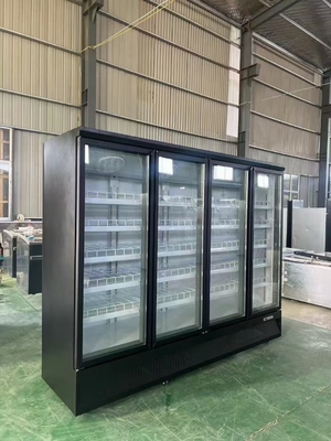 OEM スーパーマーケット飲料冷蔵庫 多気候冷却と白いガラスドア